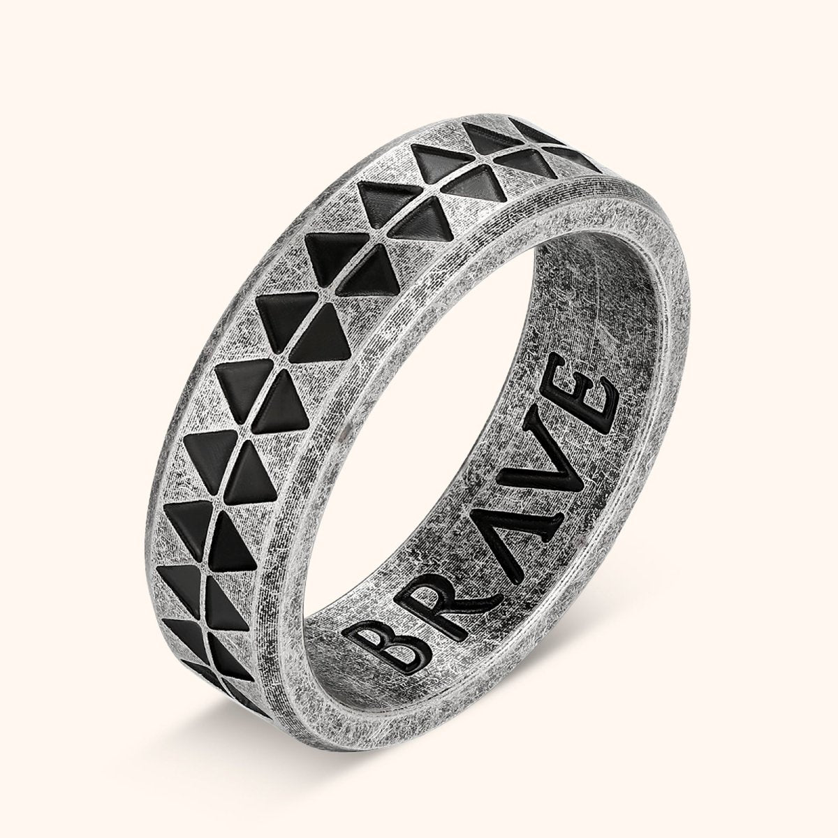 BLACK STAINLESS STEEL TRIBAL DESIGN RING hot