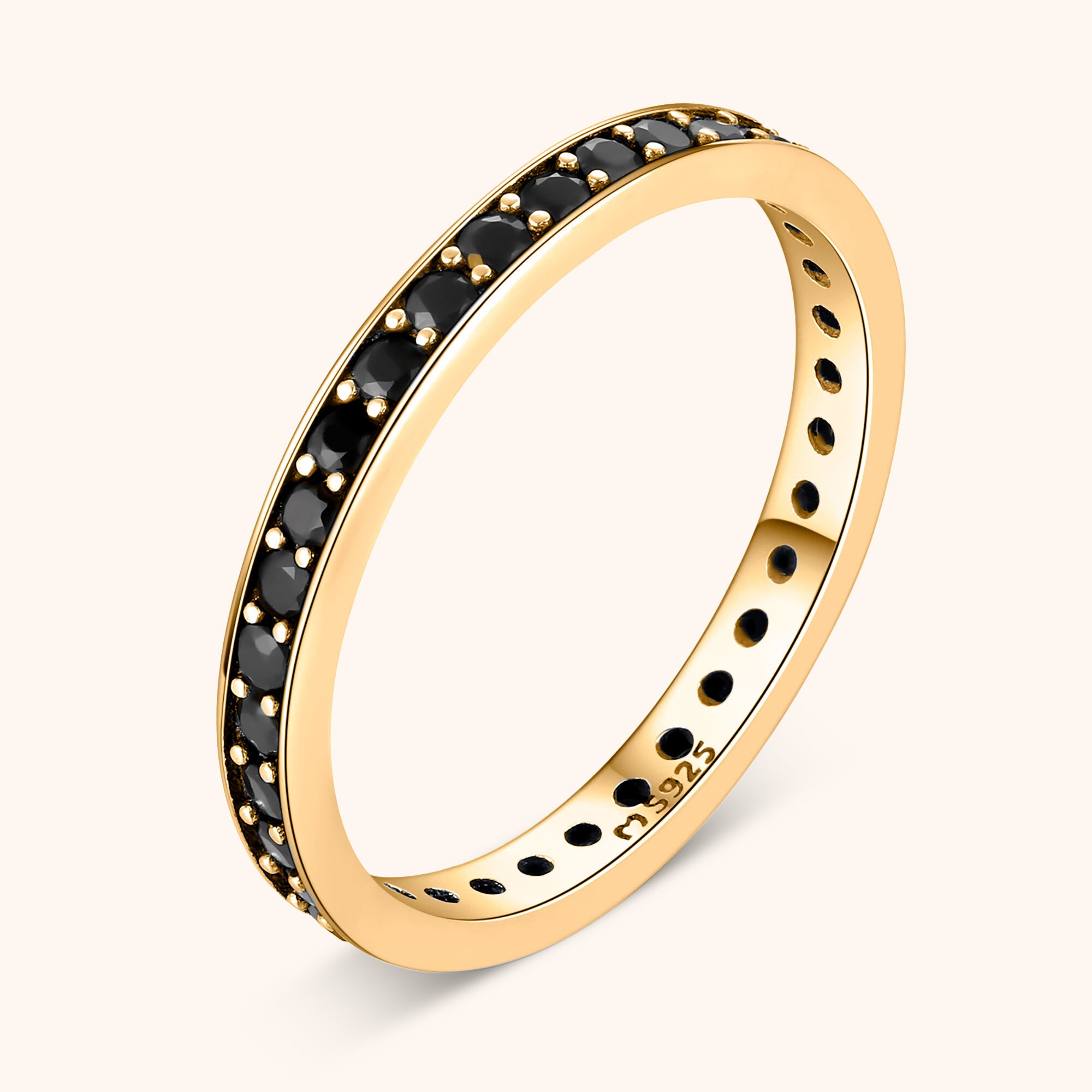 "Black Zirconias" Ring - Milas Jewels Shop