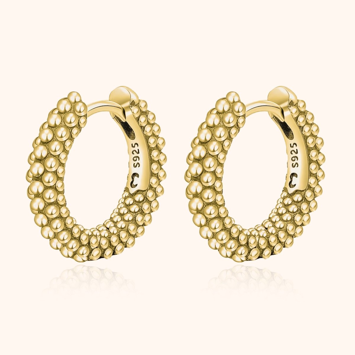 "Ball Ring Hoops" Earrings - Milas Jewels Shop