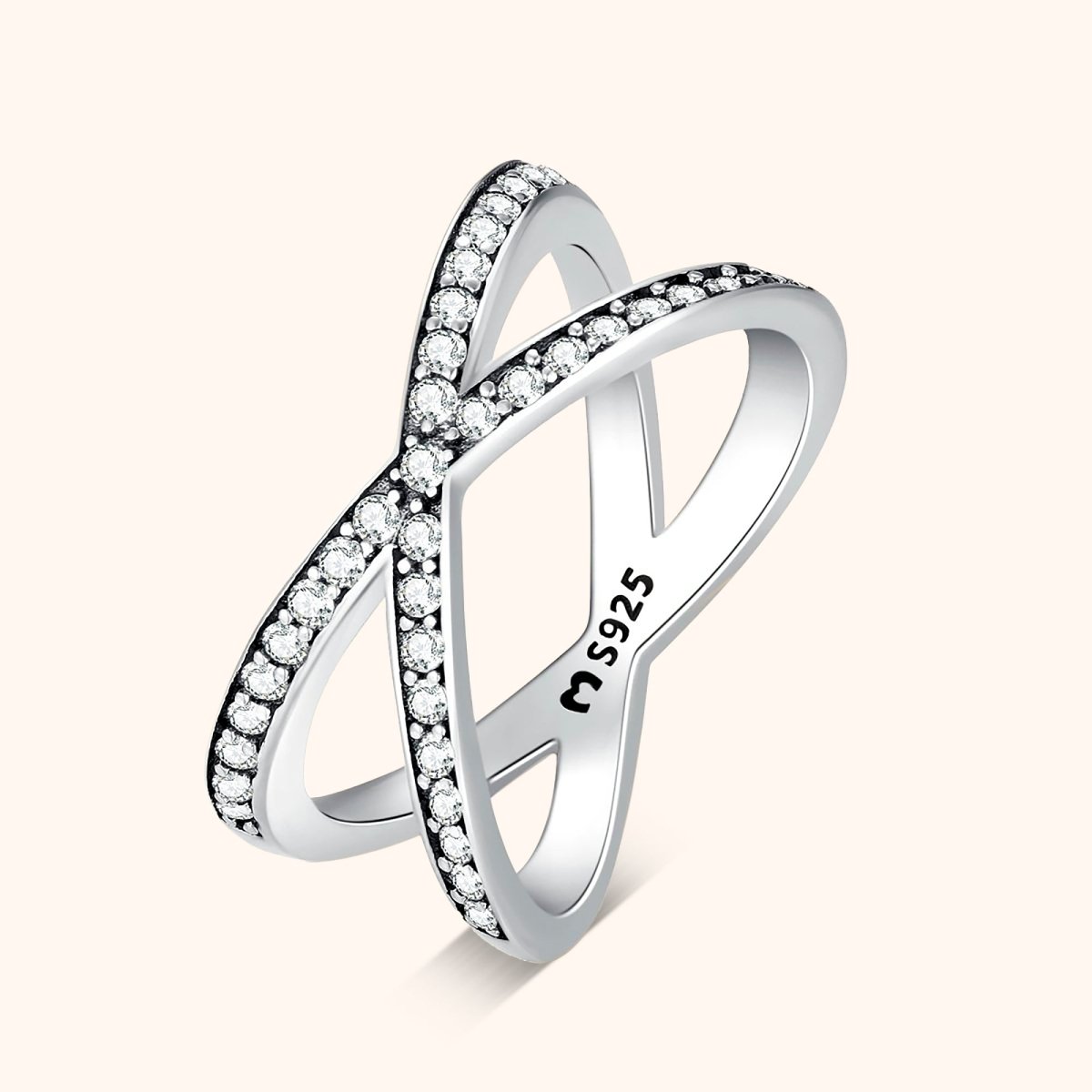 "Crossed Zirconia" Ring - Milas Jewels Shop
