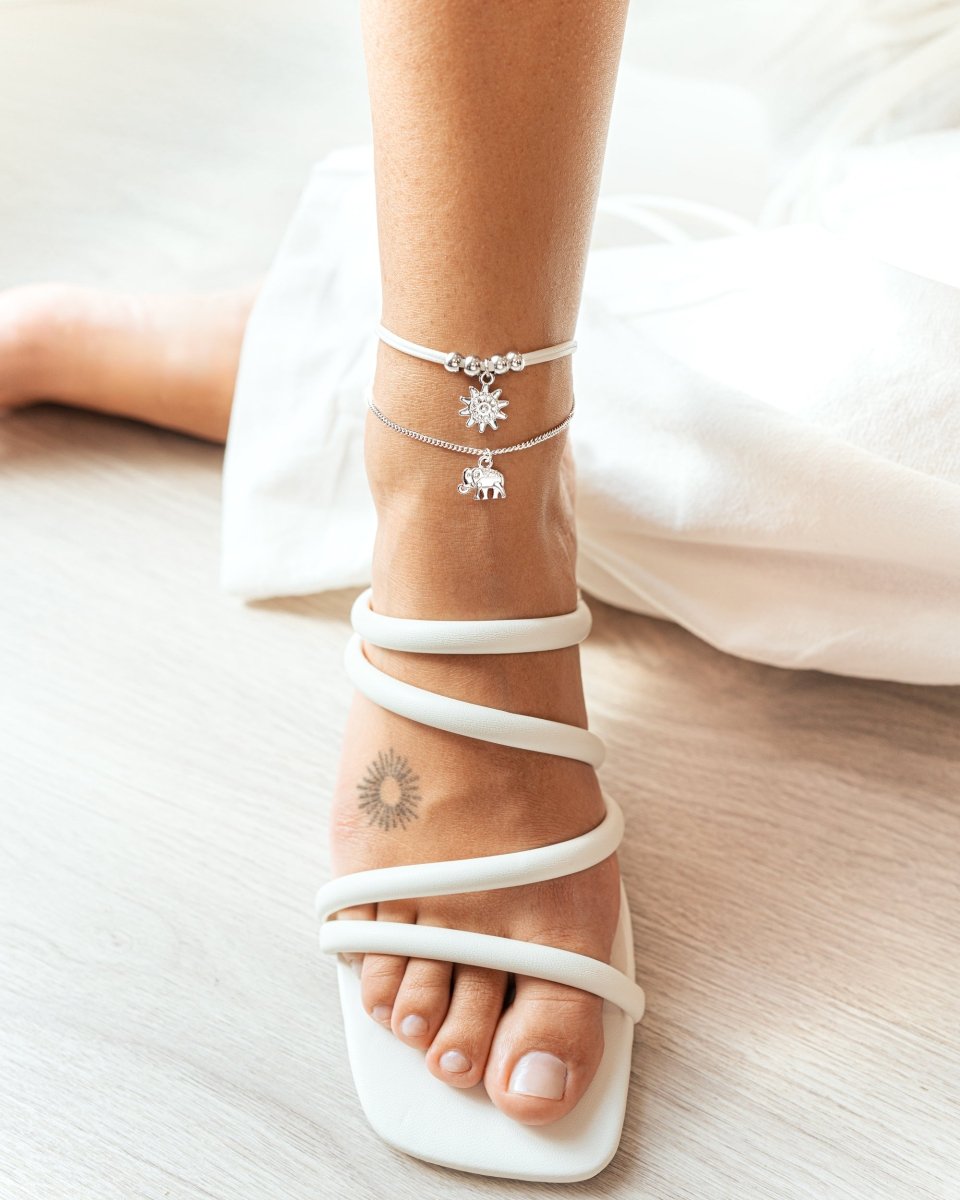 "Elephant - Sun" Anklet - Milas Jewels Shop