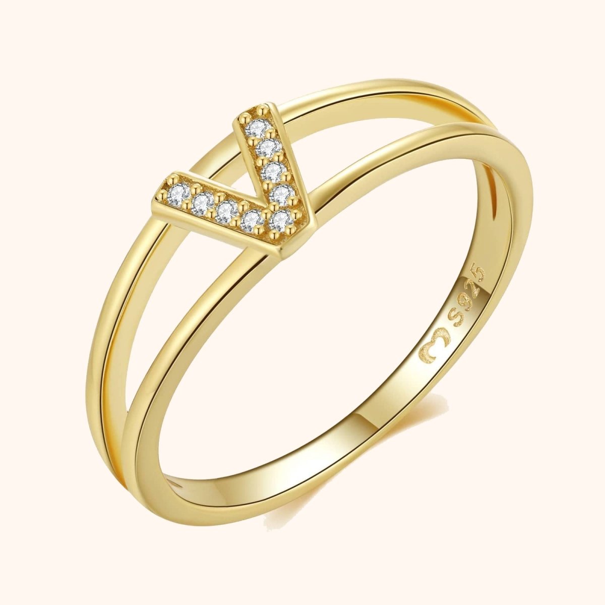 "Golden Initials" Ring - Milas Jewels Shop