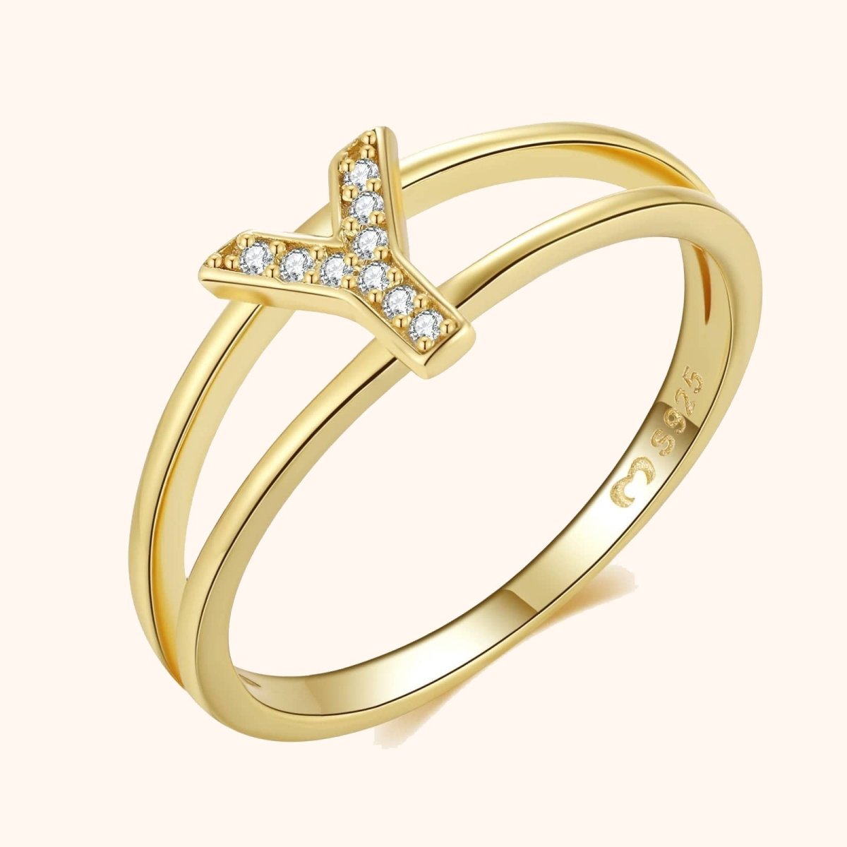 "Golden Initials" Ring - Milas Jewels Shop