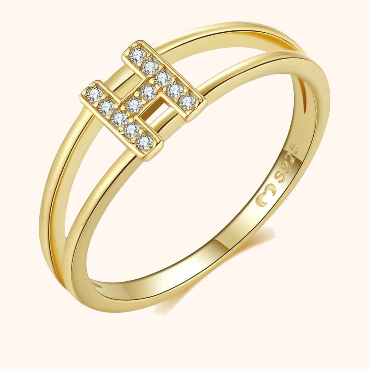 "Golden Initials" Ring - Milas Jewels Shop