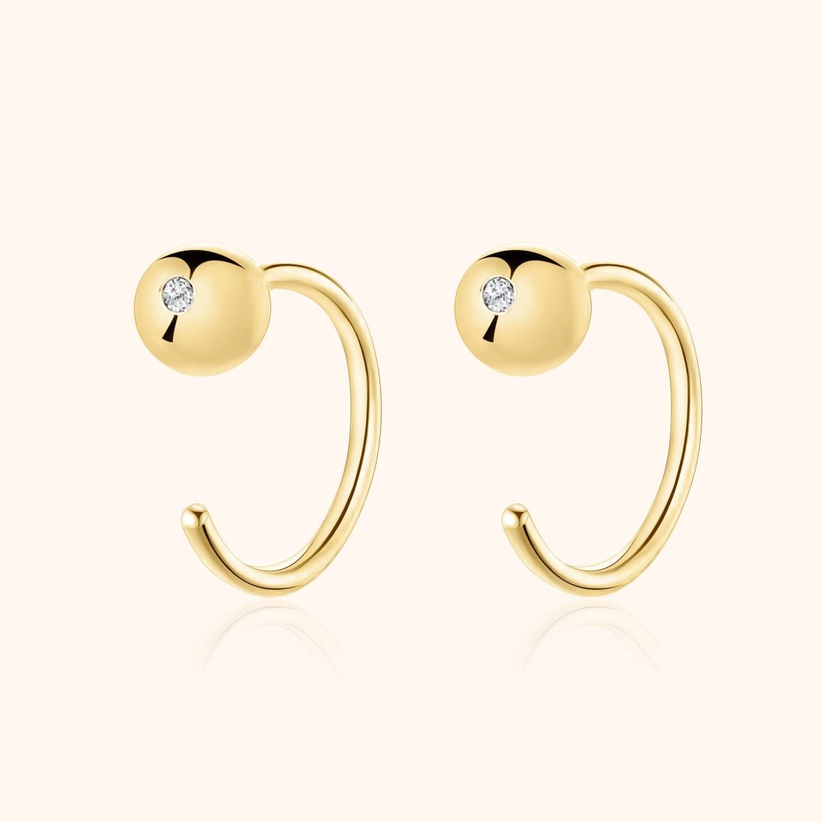 "Half Ring Ball" Earrings - Milas Jewels Shop