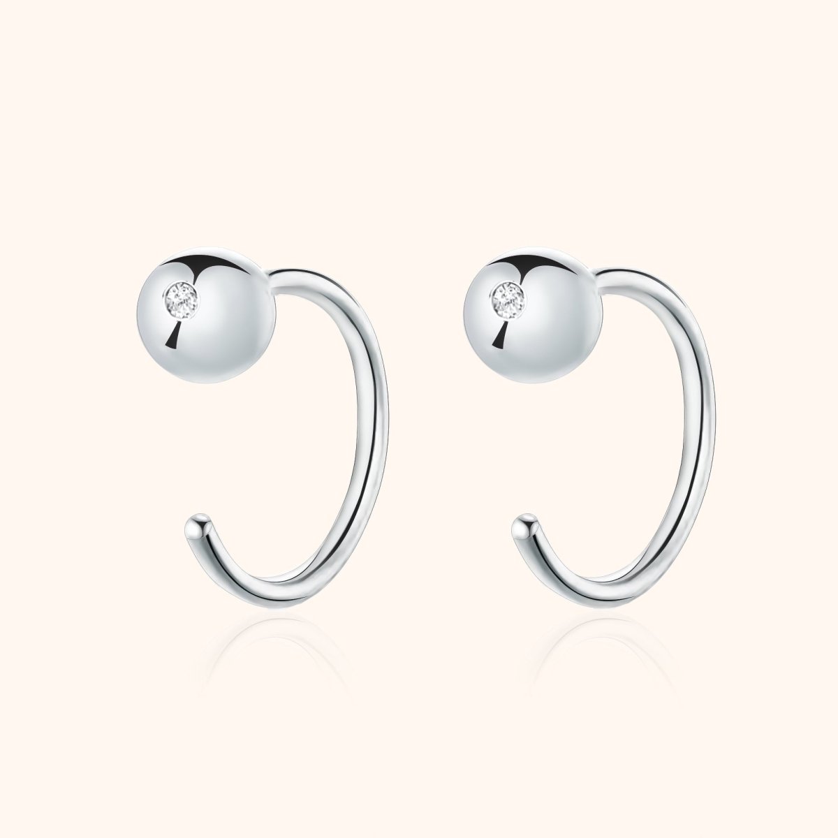 "Half Ring Ball" Earrings - Milas Jewels Shop