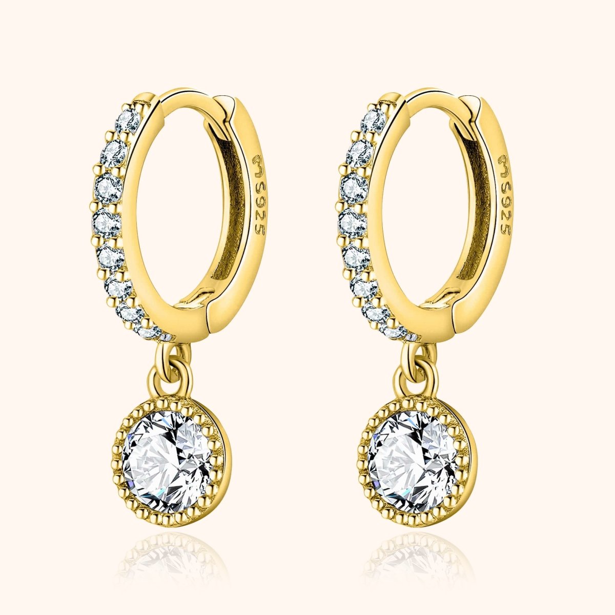 "Round Zirconia" Earrings - Milas Jewels Shop