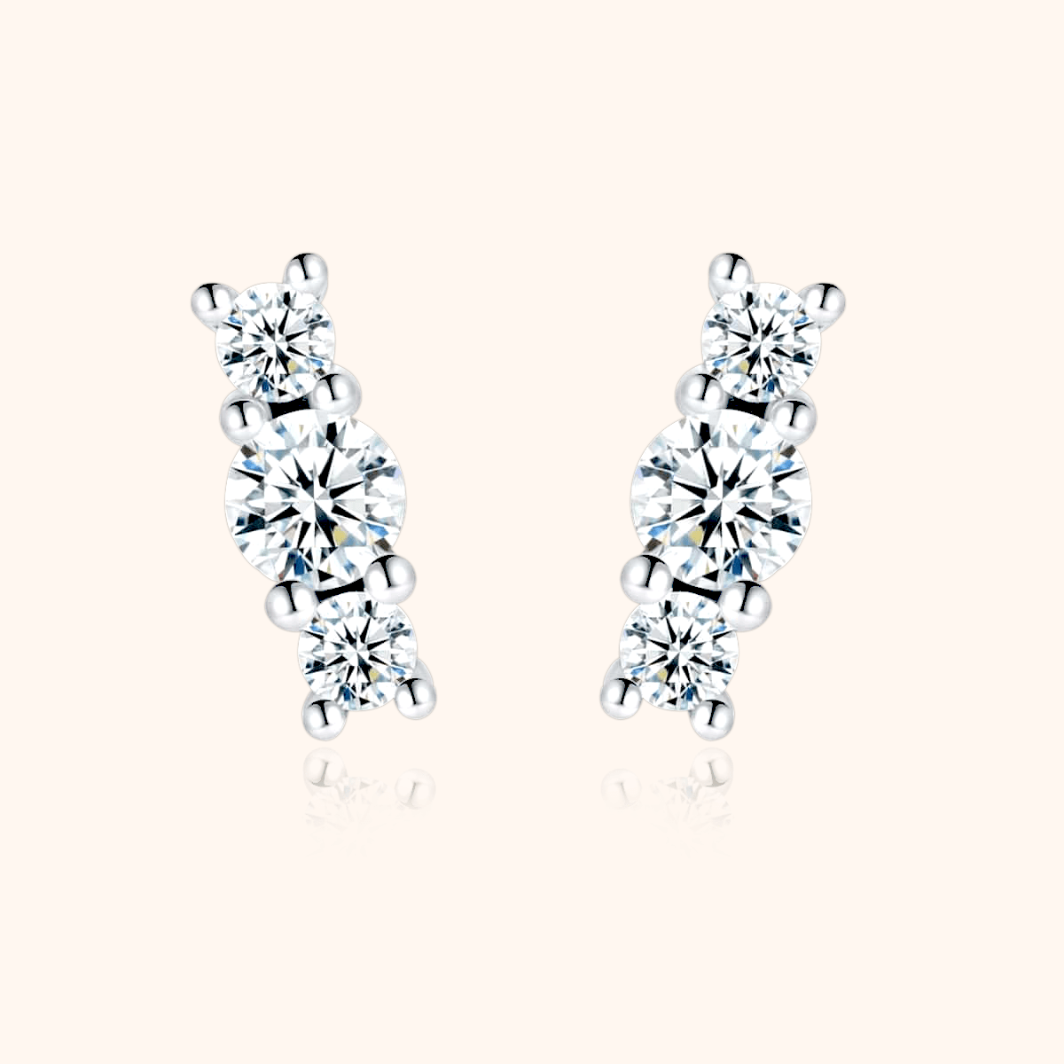 "Triple Zirconia" Earrings - Milas Jewels Shop