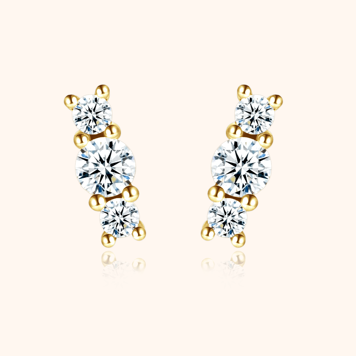 "Triple Zirconia" Earrings - Milas Jewels Shop