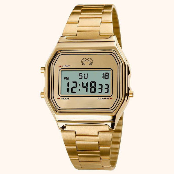 Gold digital watch best sale