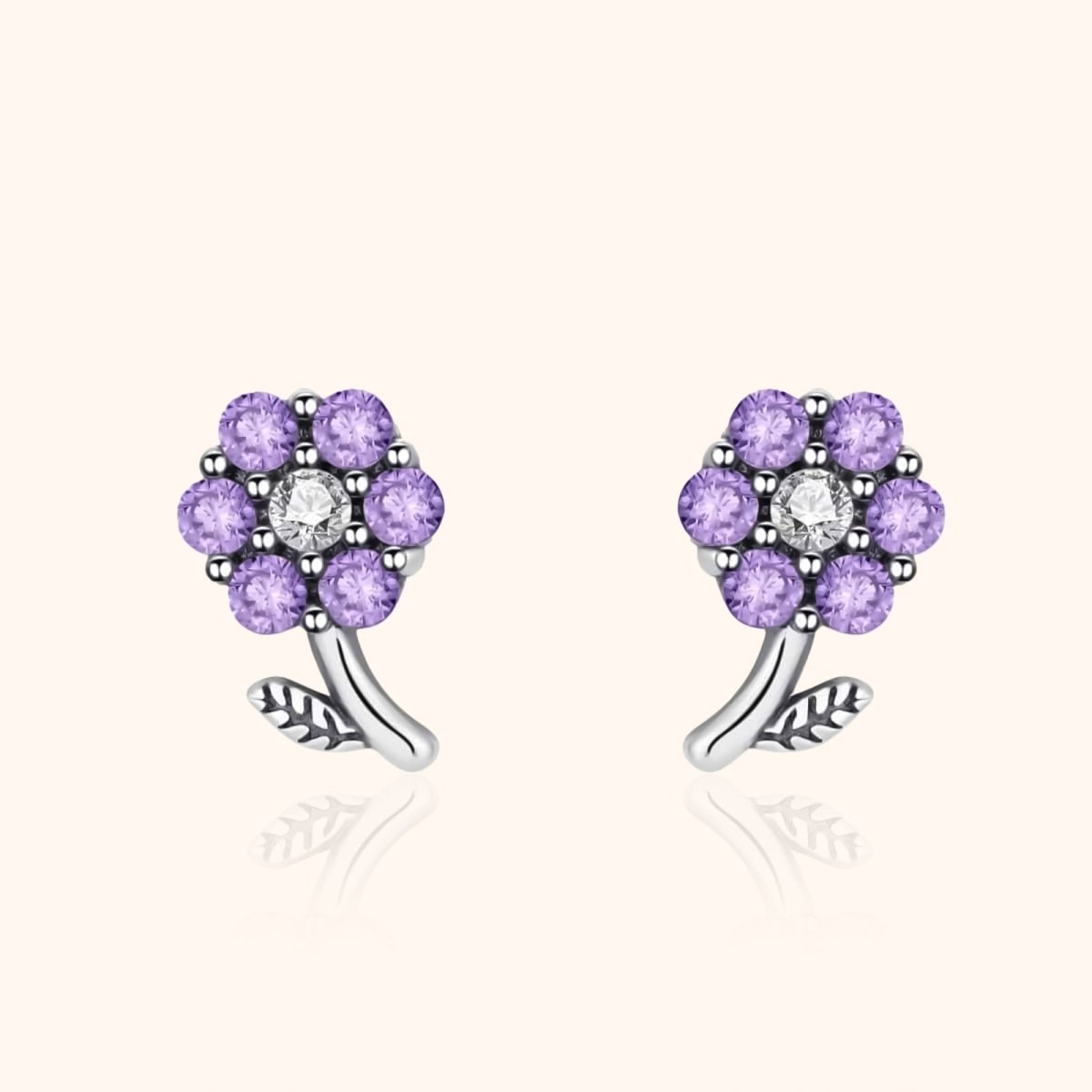 "Violet Flower" Earrings - Milas Jewels Shop