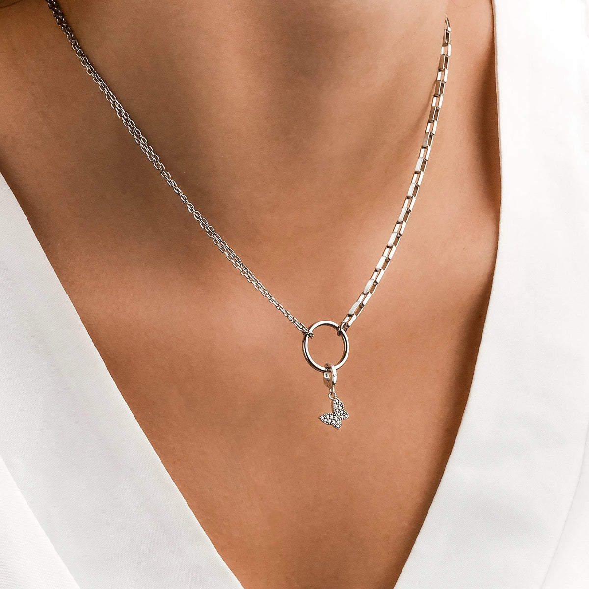 Single Initial Choker Necklace in Sterling Silver by oNecklace