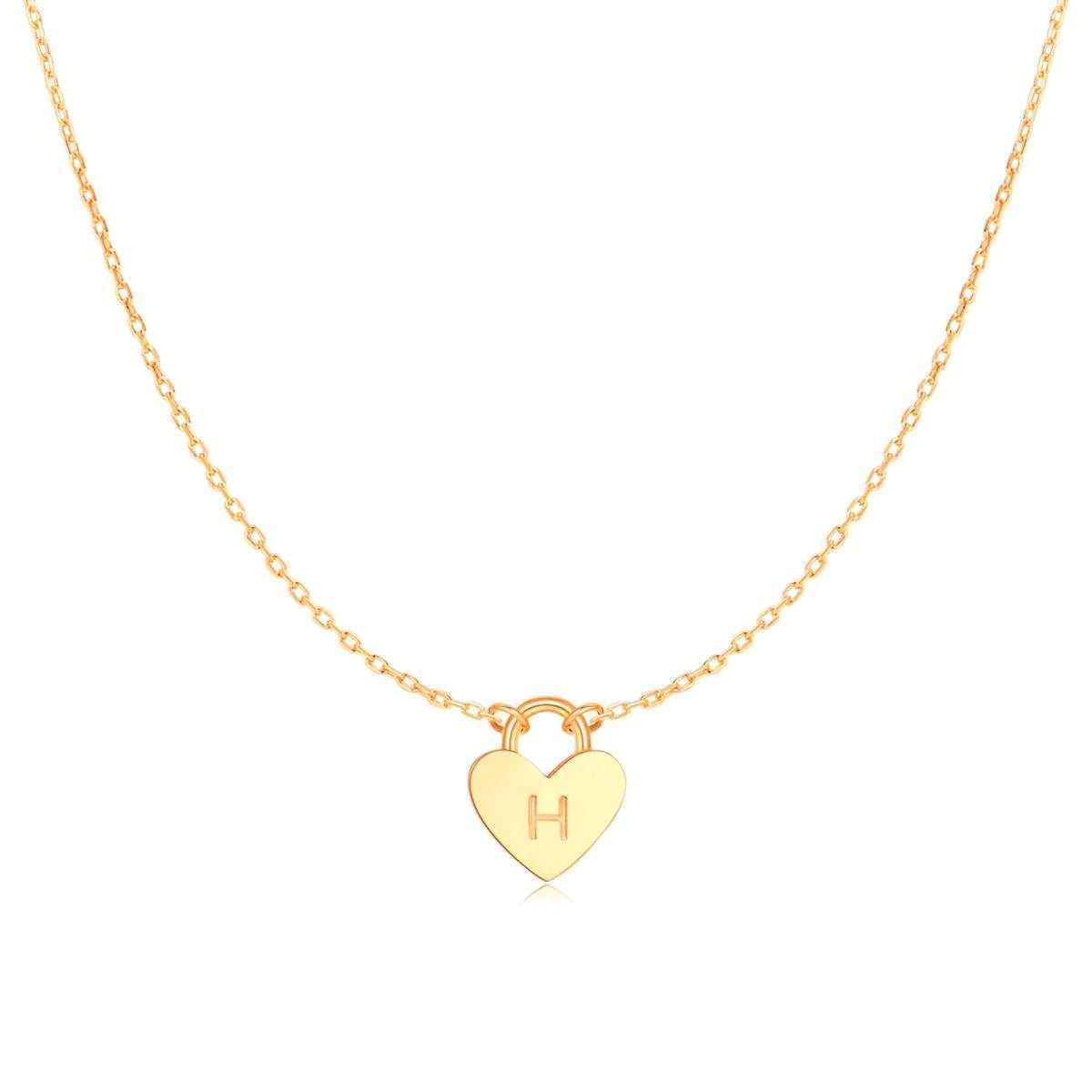 Gold Plated Enamel Heart Initial Necklace – JOY by Corrine Smith