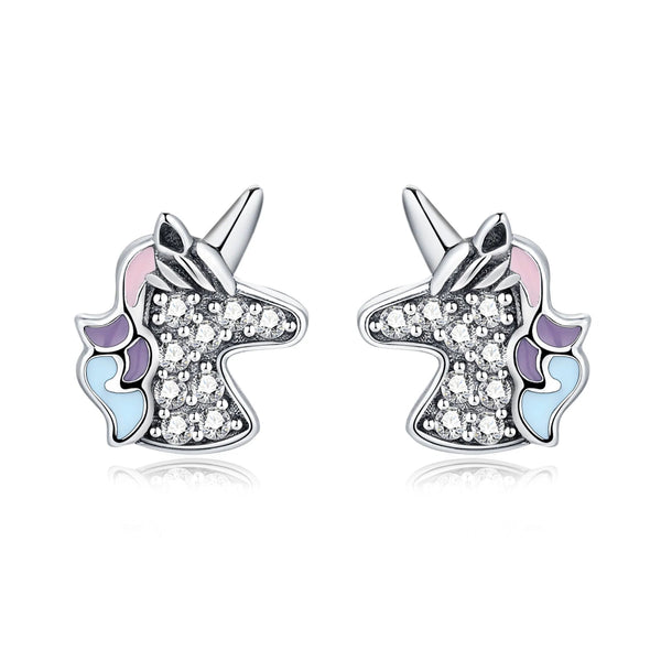 Silver Colourful Unicorn Kids Hoop Earrings – GIVA Jewellery