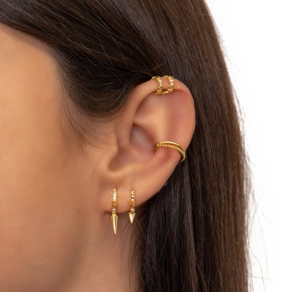 Gold Ball Hoop Earrings By Statement Collective Punk Fashion Jewelry