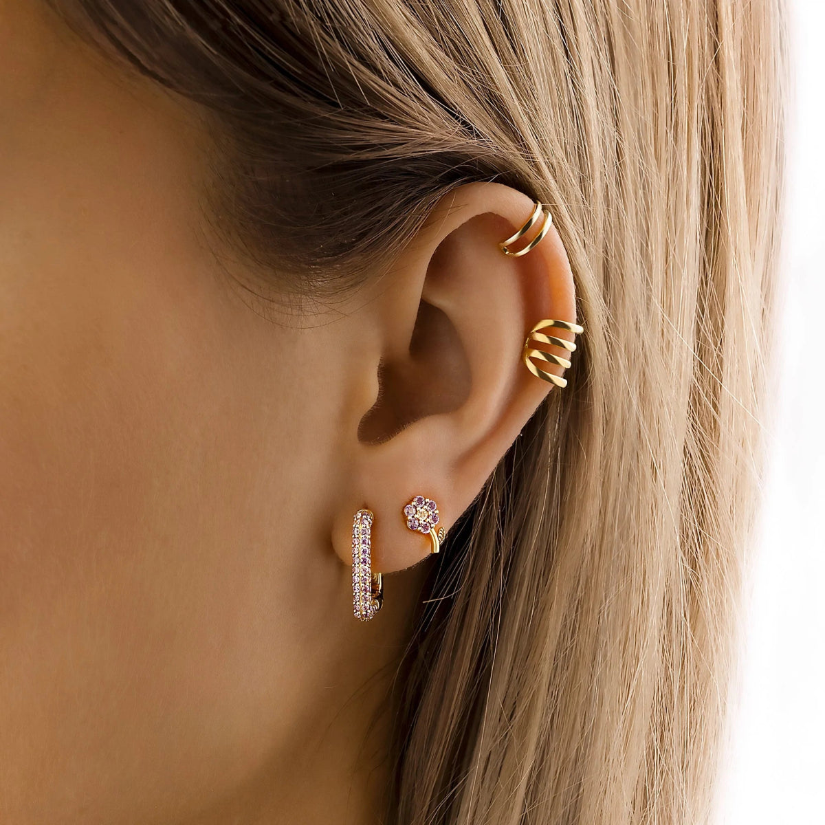 Gorgeous Gold-Plated Stud Earrings